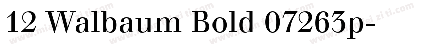 12 Walbaum Bold 07263p字体转换